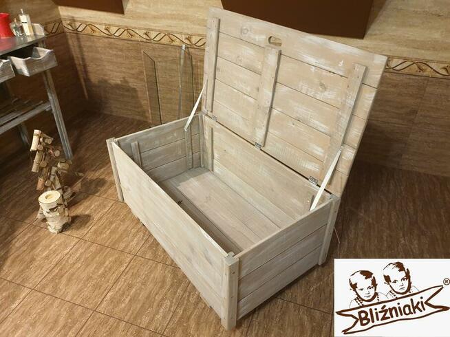 Kufer Skrzynia Na kółkach Drewniana Pojemnik Uniwersalny