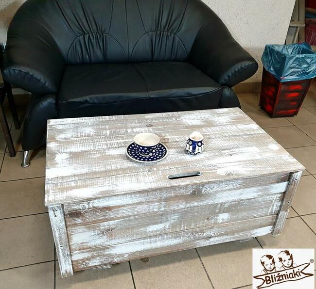 Kufer Skrzynia Na kółkach Drewniana Pojemnik Uniwersalny