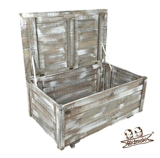 Kufer Skrzynia Na kółkach Drewniana Pojemnik Uniwersalny