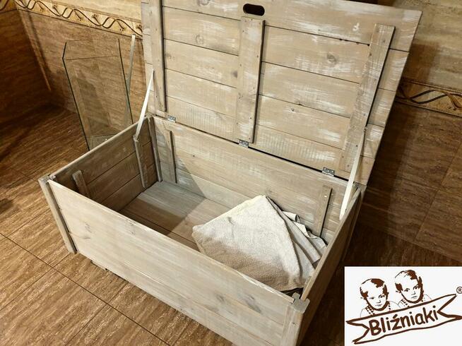 Kufer Skrzynia Na kółkach Drewniana Pojemnik Uniwersalny