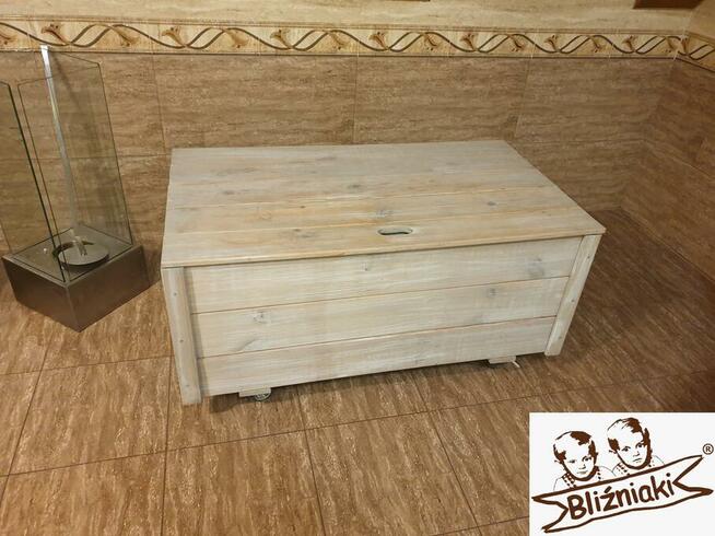 Kufer Skrzynia Na kółkach Drewniana Pojemnik Uniwersalny