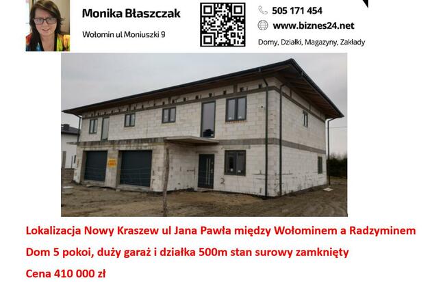 Działka 5100m szer 13m Wołomin pełne media