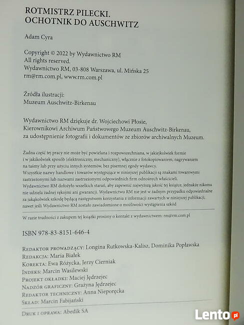Rotmistrz Pilecki. Ochotnik do Auschwitz wyd. 2022 Adam Cyra