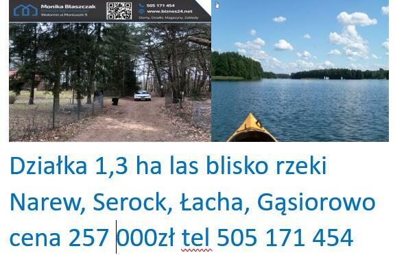 Działka 1,3 ha Zabraniec Okuniew Wołomin