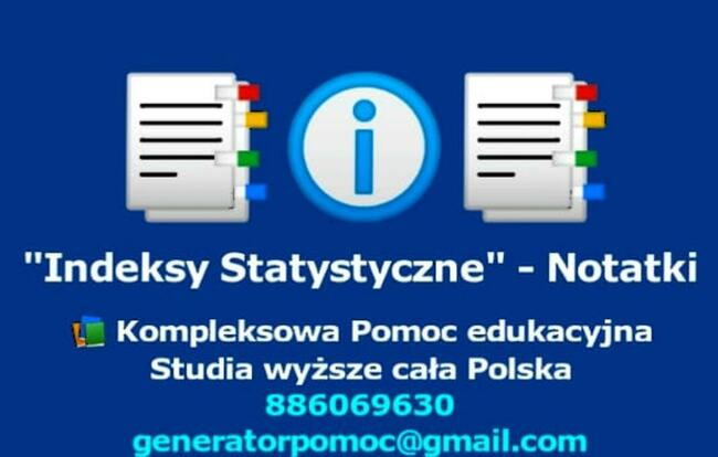 Indeksy statystyczne - Zestaw 4 Opracowań.