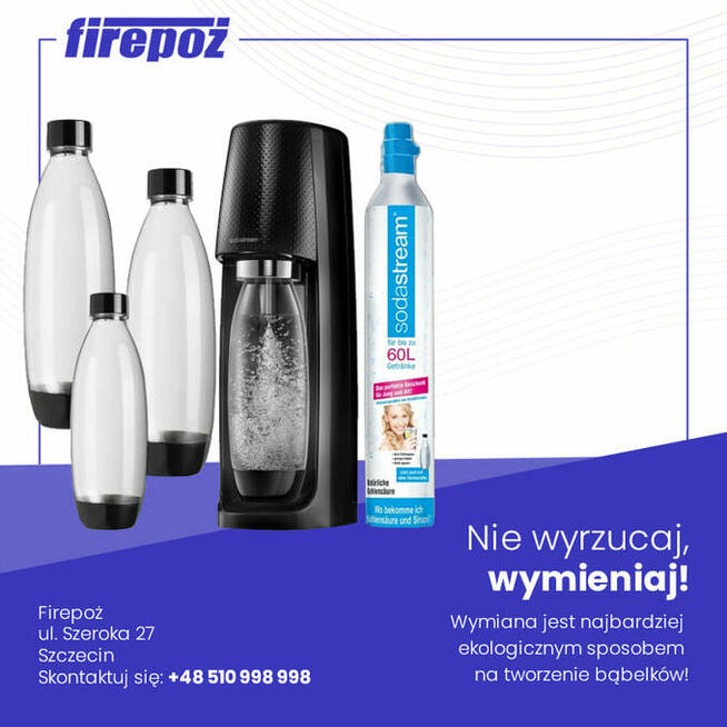 SodaStream napełnianie butli 20zł. Służby mundurowe 15zł.