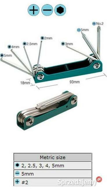 Śrubokręt składany ProsKit 7 końcówek