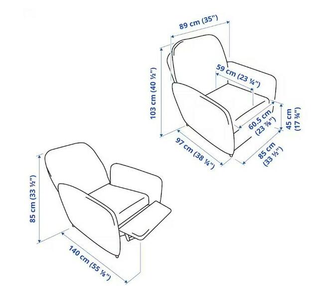 EKOLSUND - fotel rozkładany (IKEA)