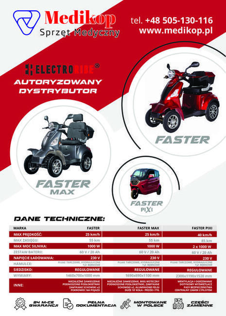 Skuter inwalidzki nowy- Faster