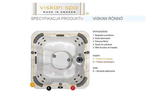 Jacuzzi VISKAN RONNO 6 os., 16 dysz masażu