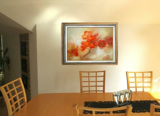 Gałązka Pigwy Impresja, ręcznie malow.olejny, L.Olbrycht