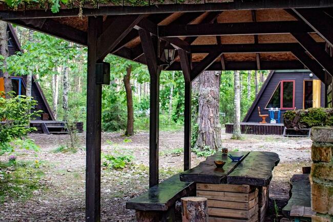 3 domy letniskowe blisko Wawy - 12 osób. Las, woda, hamaki