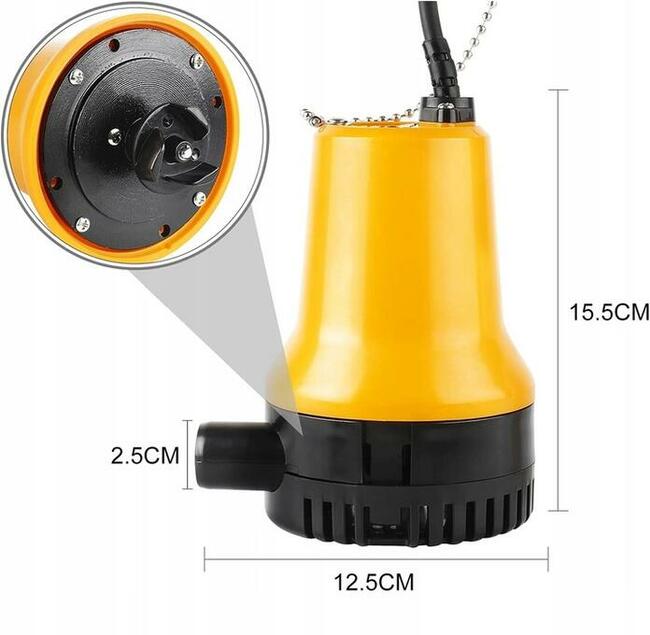 POMPA wody.12V/3600L.Basen.łódka.Oczko wodne.Podtopienia