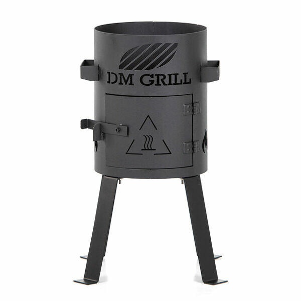 Kuchnia polowa: kociołek żeliwny 5L + przenośny piec