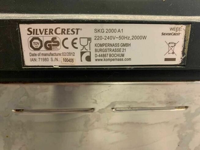 Grill elektryczny Silvercrest Skg 2000 A1 Kontaktowy