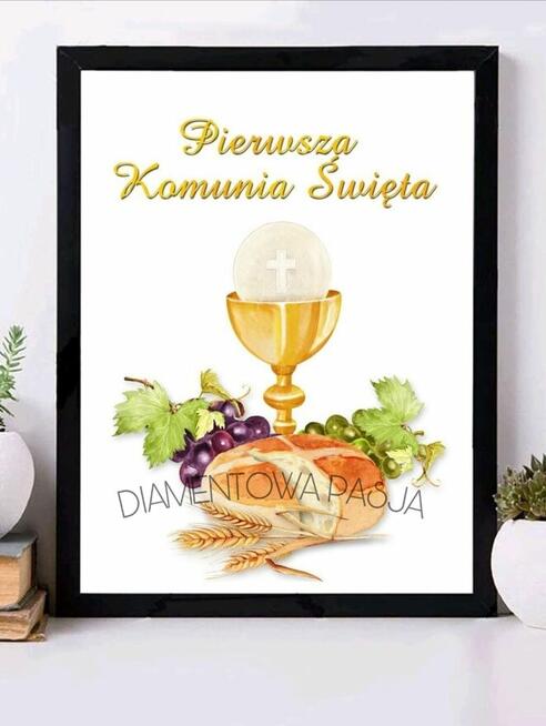HAFT DIAMENTOWY I KOMUNIA ŚWIĘTA PAMIĄTKA KOMUNII KOMUNIE