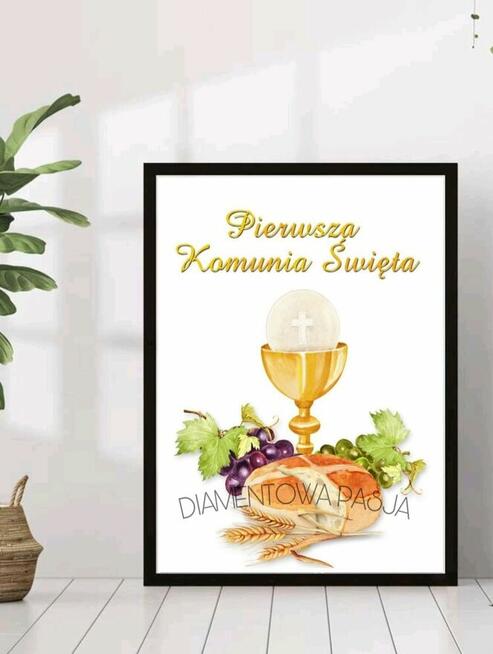 HAFT DIAMENTOWY I KOMUNIA ŚWIĘTA PAMIĄTKA KOMUNII KOMUNIE