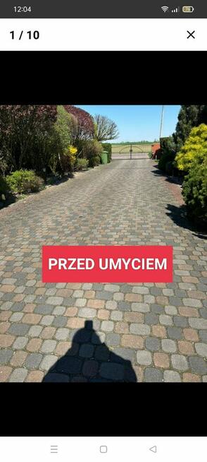 Mycie kostki brukowej.