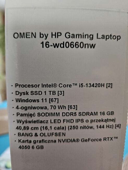LAPTOP GAMINGOWY OMEN 16