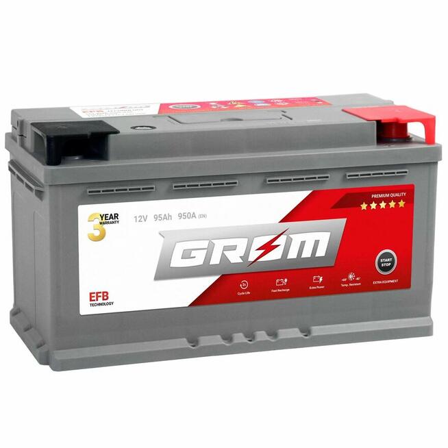 Akumulator GROM EFB START&STOP 95Ah 950A Prawy Plus DTR