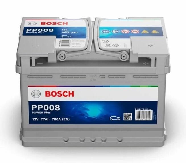 Akumulator Bosch 77Ah 780A PP008 PRAWY + GDAŃSK TRATK ŚW.W