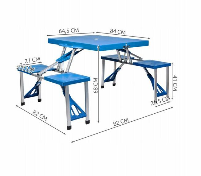Zestaw Stolik Turystyczny Kempingowy Składany +Krzesła