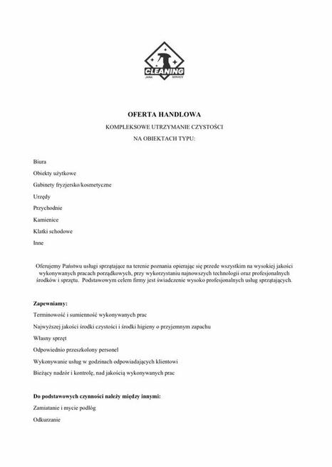 Sprzątanie firm, biur, obiektów - Poznań