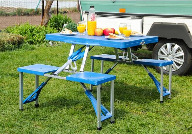 Zestaw Stolik Turystyczny Kempingowy Składany +Krzesła
