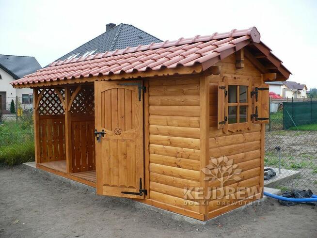 Nowoczesna stodoła domek z drewutnią nowoczesny styl Producent