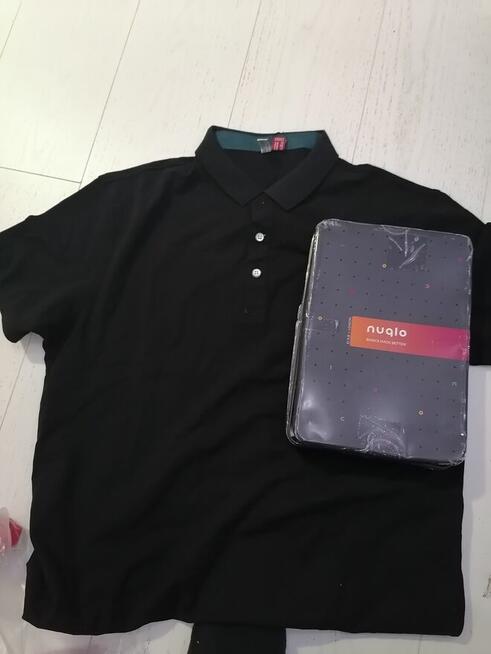 L NUQLO Męska ekskluzywna koszulka polo czarna