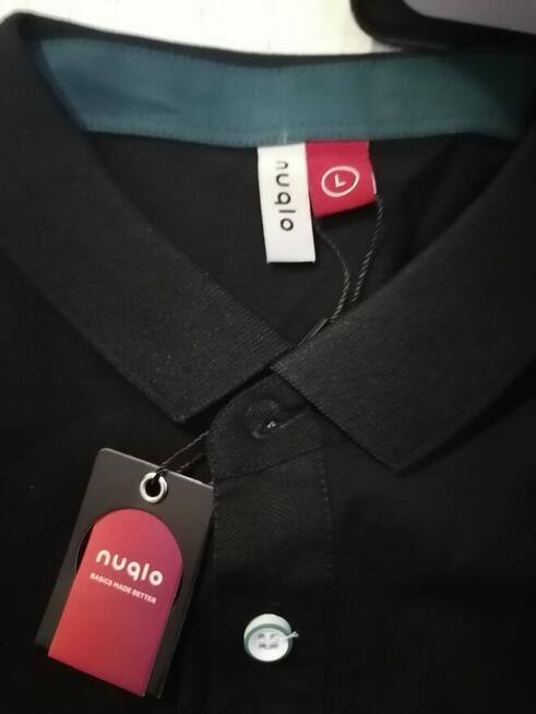 L NUQLO Męska ekskluzywna koszulka polo czarna