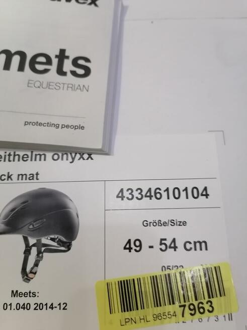 KASK JEŹDZIECKI UVEX ONYXX 49-54 BLACK mat