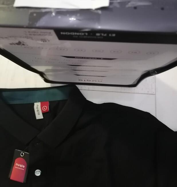 L NUQLO Męska ekskluzywna koszulka polo czarna