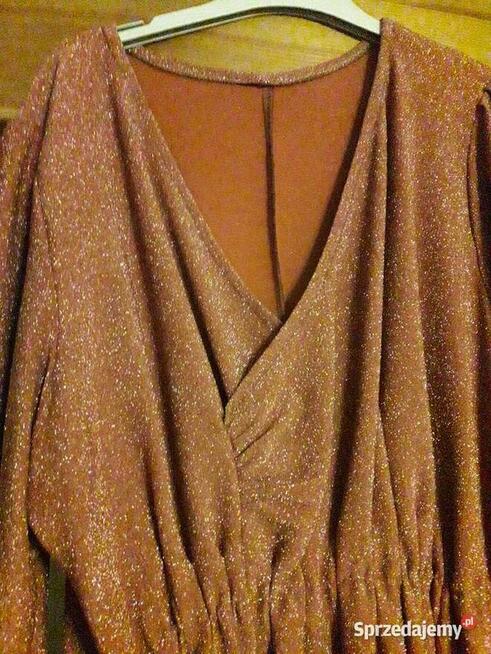 Połyskująca Sukienka kopertowa 48/50
