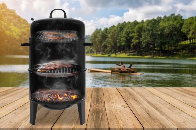 Grill Węglowy Wędzarnia 3w1 Palenisko Stalowe