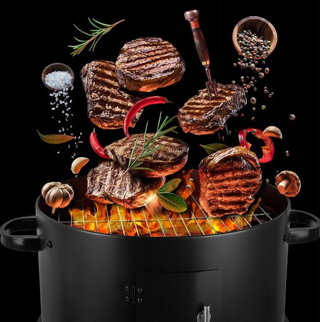 Grill Węglowy Wędzarnia 3w1 Palenisko Stalowe