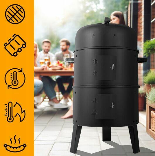 Grill Węglowy Wędzarnia 3w1 Palenisko Stalowe