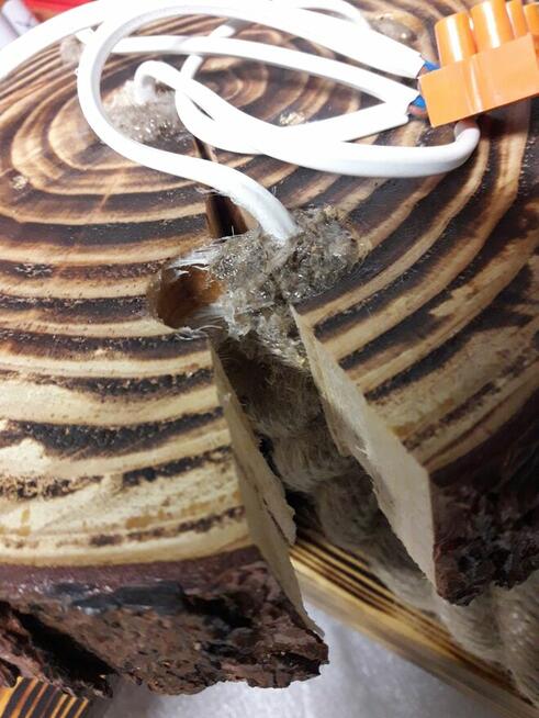 Lampa wisząca K5 z liny jutowej żyrandol 5xE27 z defektem