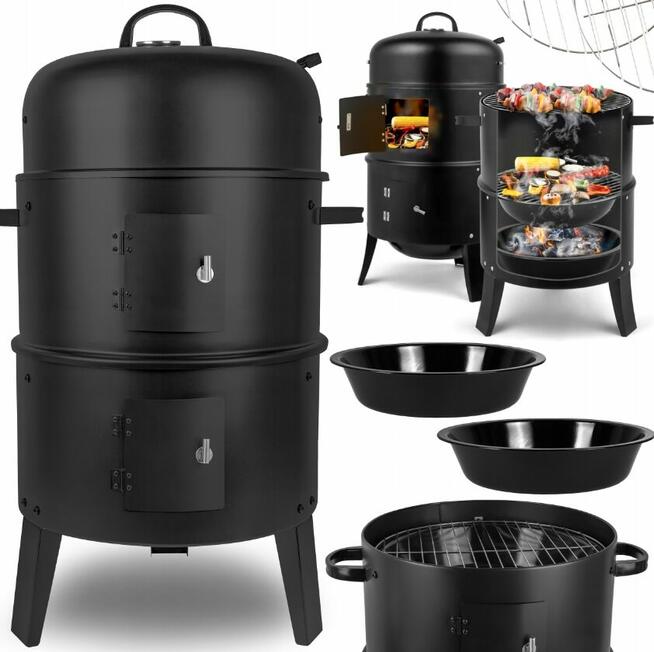 Grill Węglowy Wędzarnia 3w1 Palenisko Stalowe
