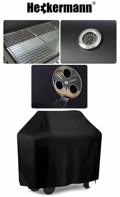 GRILL węglowy POKROWIEC GRATIS STAL CHROM gril 2 półki