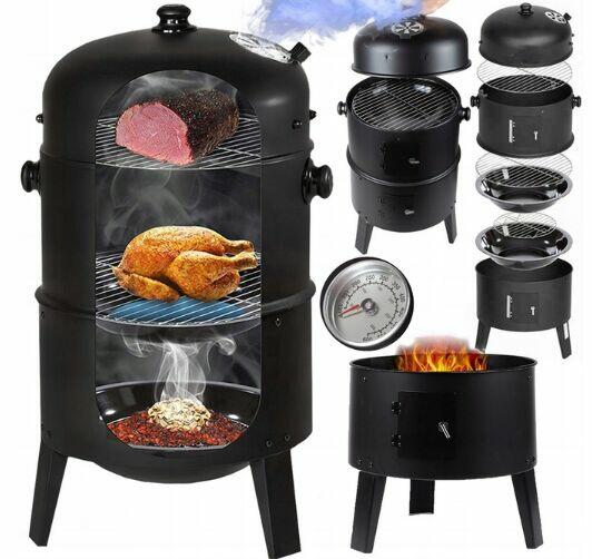 Grill Węglowy Wędzarnia 3w1 Palenisko Stalowe