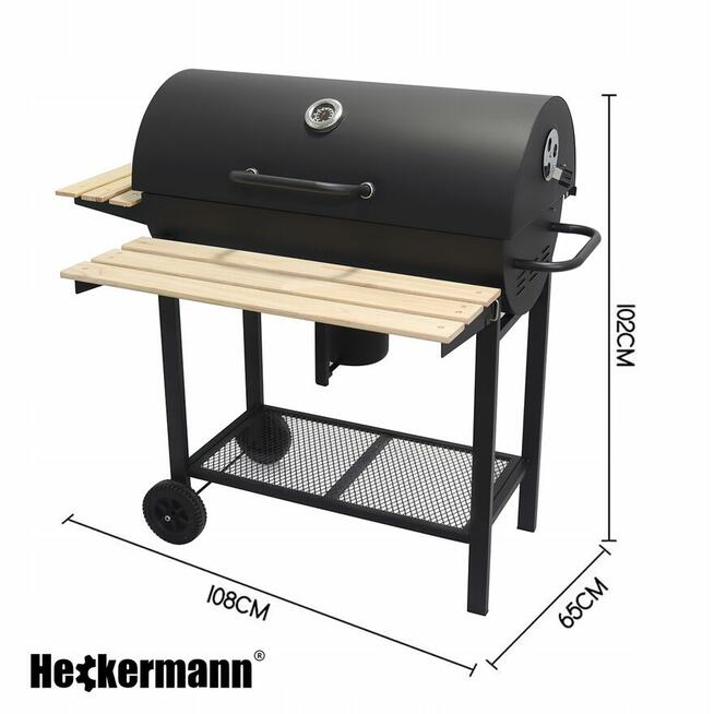 GRILL węglowy POKROWIEC GRATIS STAL CHROM gril 2 półki