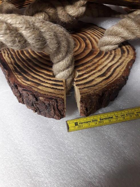 Lampa wisząca K5 z liny jutowej żyrandol 5xE27 z defektem