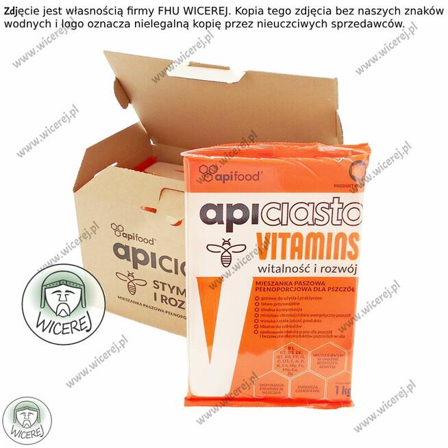 Ciasto Apifood Vitamins Apiciasto 10KG PORCJOWANE 10x1kg