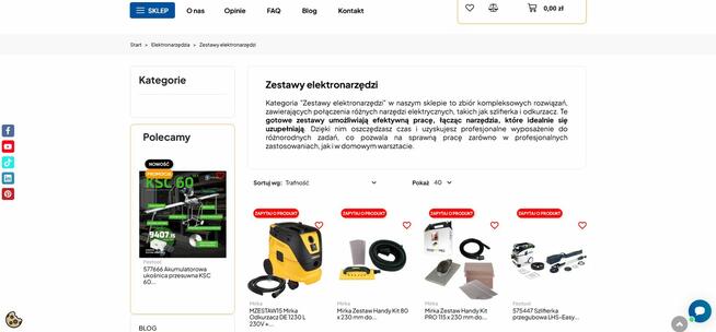 Sklep z agregatami natryskowymi i elektronarzędziami