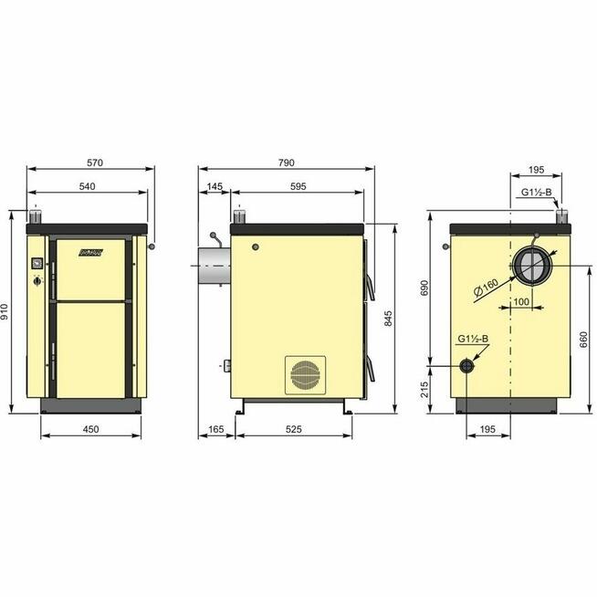 Kuchnia węglowa - kocioł c.o. KALVIS 4B-1 brązowa