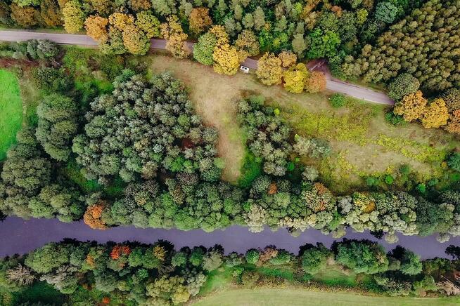 Działka z linią brzegową Kanału Elbląskiego - Miłomłyn.