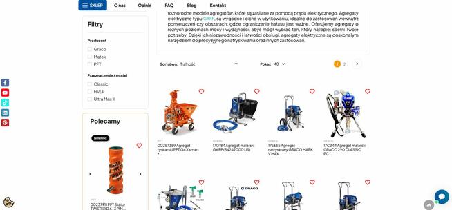 Sklep z agregatami natryskowymi i elektronarzędziami