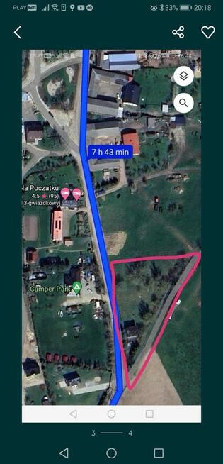 Nad morzem i jeziorem do wynajęcia działka na kemping