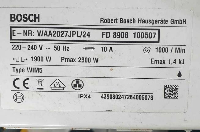 Części do pralki Bosch WAA2027JPL/24